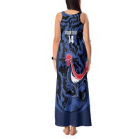 Custom France Football Tank Maxi Dress 2026 Allez Les Bleus Rooster Grunge - Wonder Print Shop