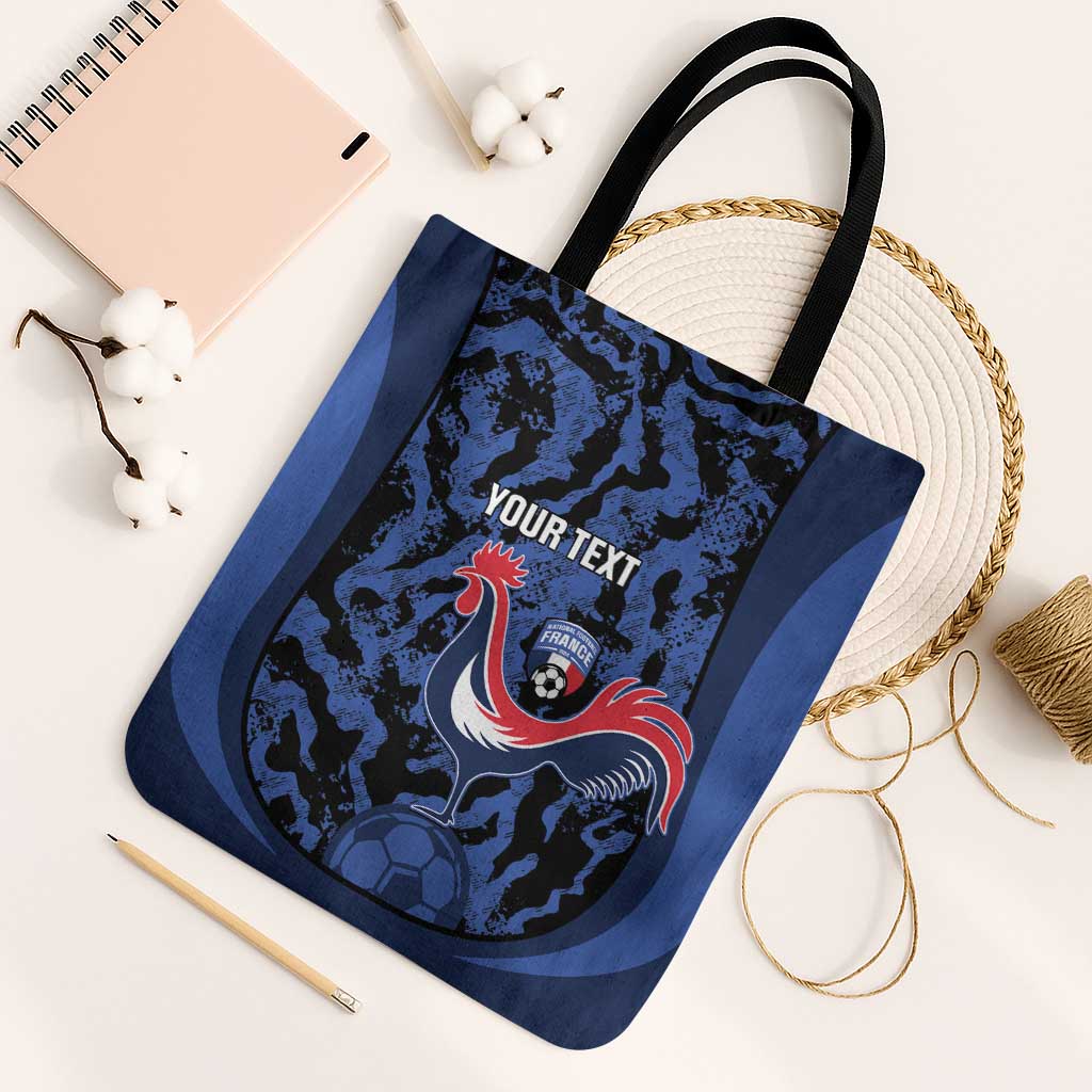 Custom France Football Tote Bag 2026 Allez Les Bleus Rooster Grunge - Wonder Print Shop