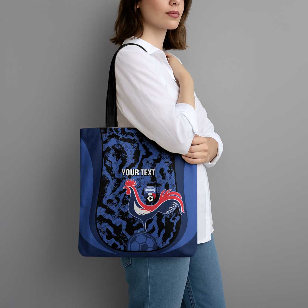 Custom France Football Tote Bag 2026 Allez Les Bleus Rooster Grunge - Wonder Print Shop