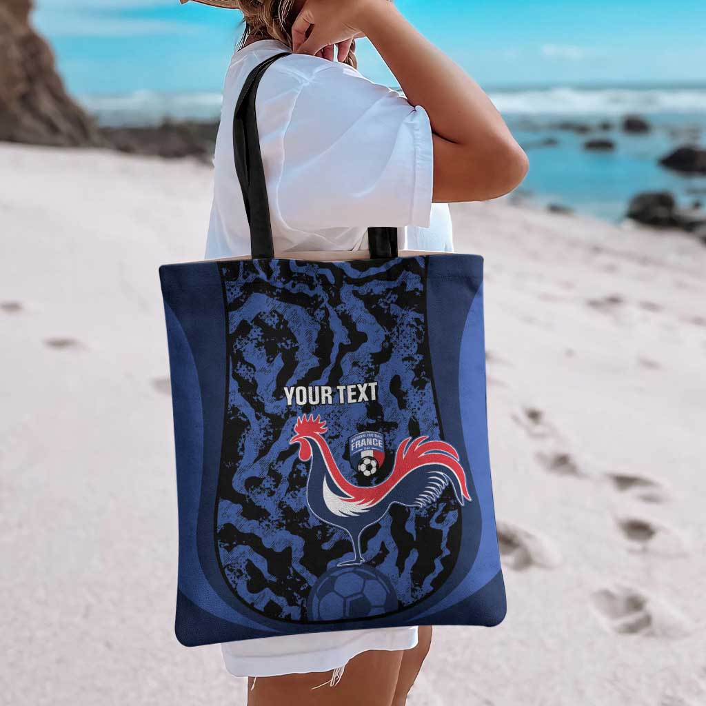 Custom France Football Tote Bag 2026 Allez Les Bleus Rooster Grunge - Wonder Print Shop