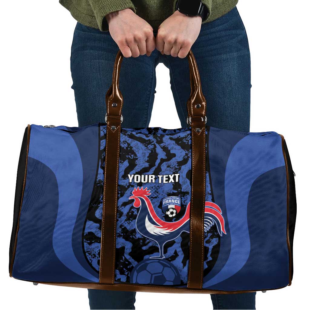 Custom France Football Travel Bag 2026 Allez Les Bleus Rooster Grunge - Wonder Print Shop