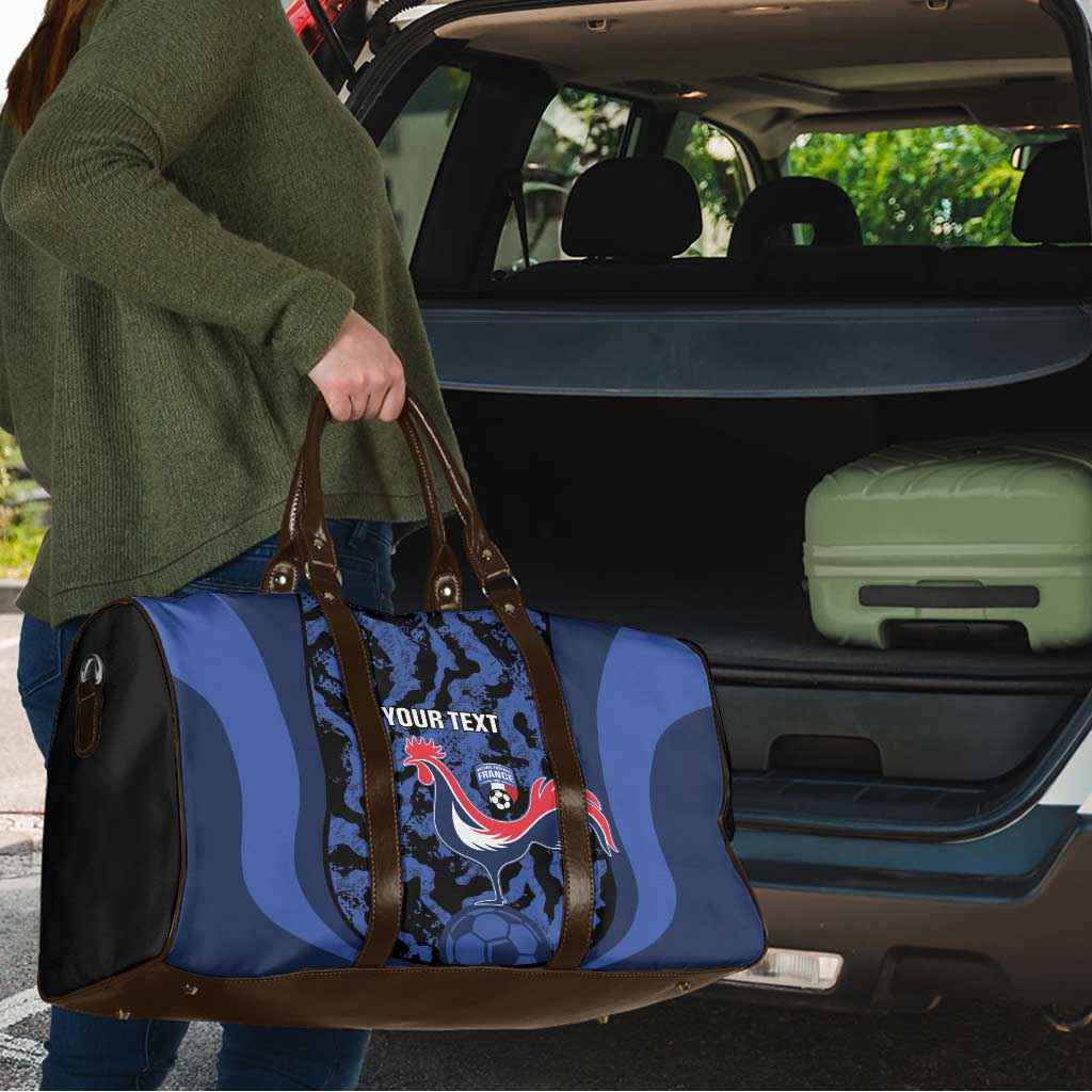 Custom France Football Travel Bag 2026 Allez Les Bleus Rooster Grunge - Wonder Print Shop
