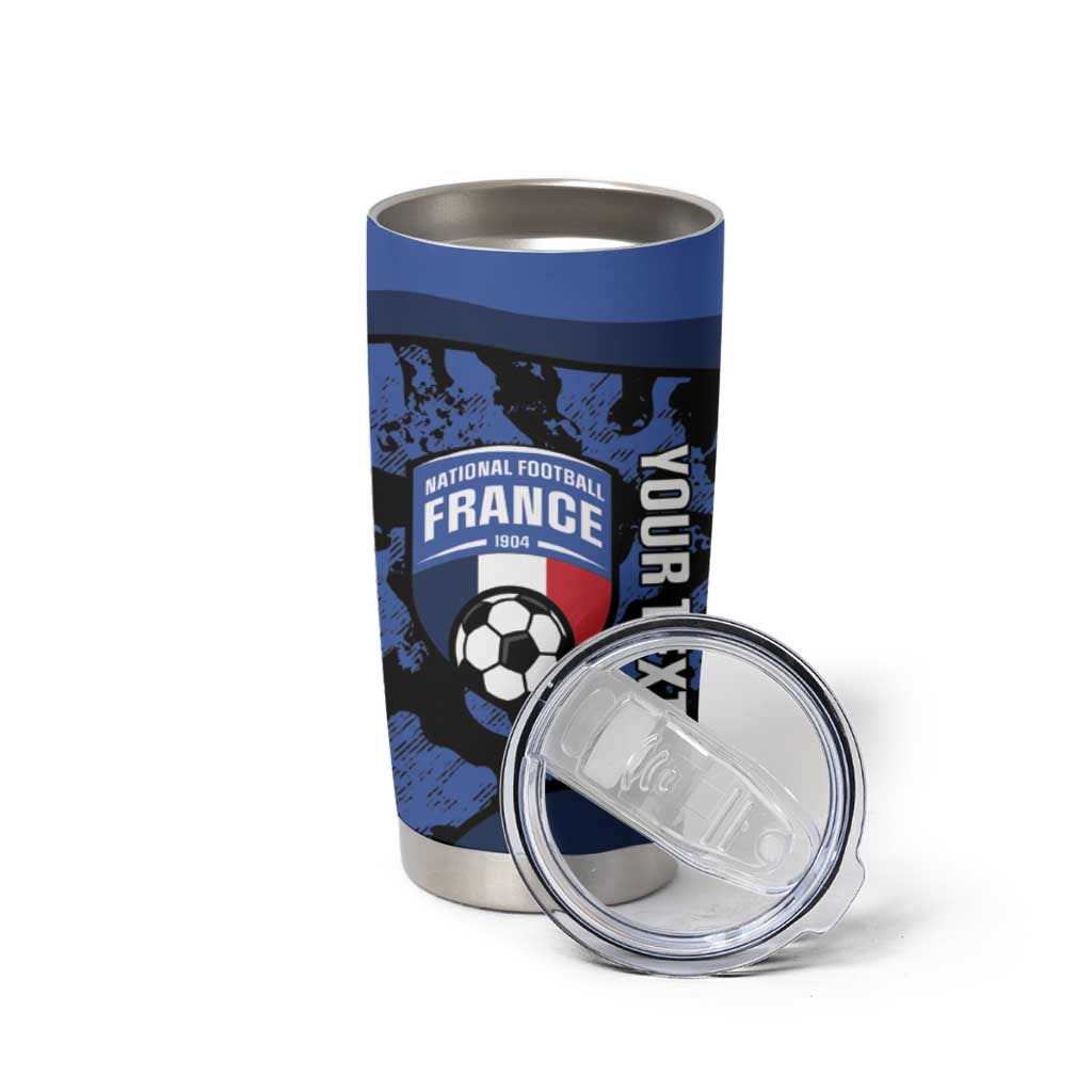 Custom France Football Tumbler Cup 2026 Allez Les Bleus Rooster Grunge - Wonder Print Shop