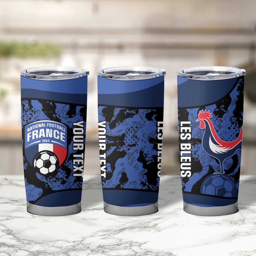Custom France Football Tumbler Cup 2026 Allez Les Bleus Rooster Grunge - Wonder Print Shop