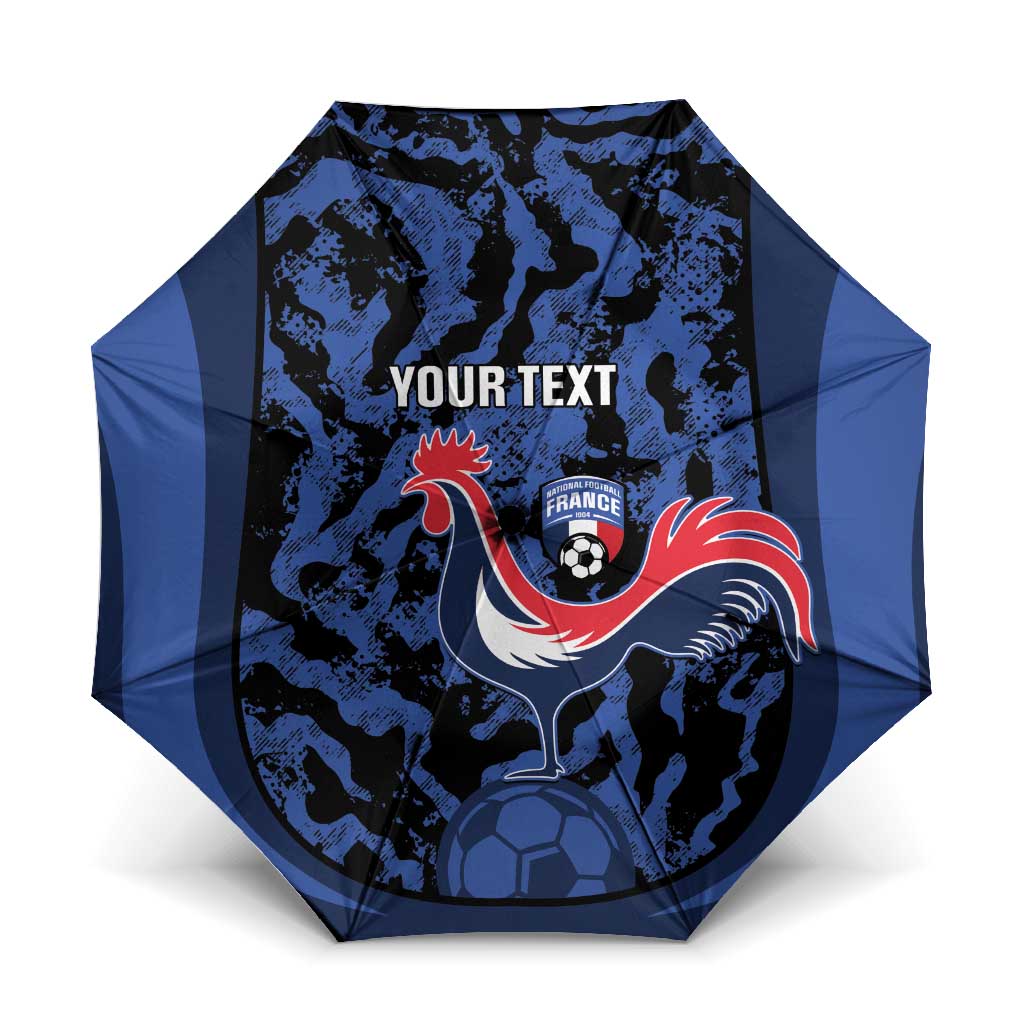 Custom France Football Umbrella 2026 Allez Les Bleus Rooster Grunge - Wonder Print Shop