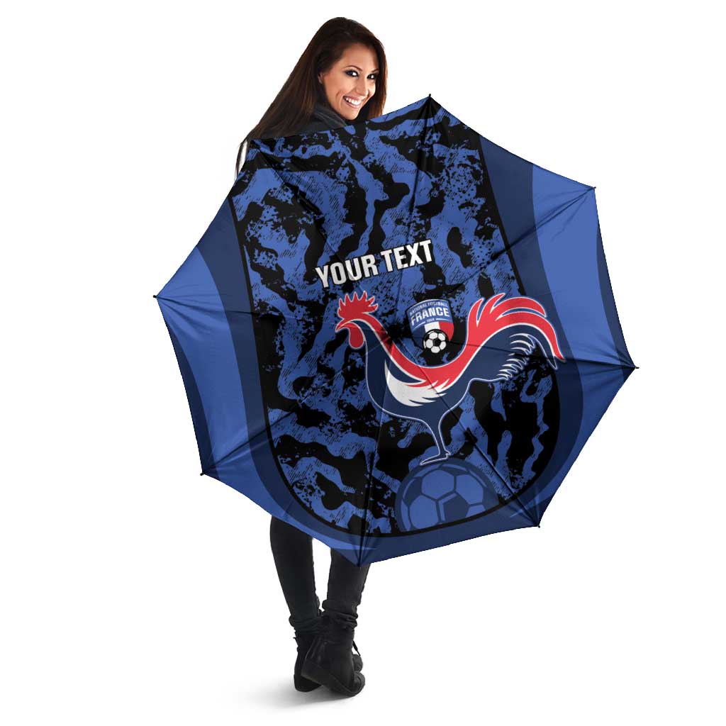 Custom France Football Umbrella 2026 Allez Les Bleus Rooster Grunge - Wonder Print Shop