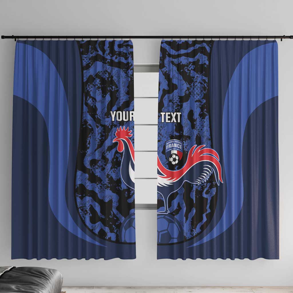 Custom France Football Window Curtain 2026 Allez Les Bleus Rooster Grunge - Wonder Print Shop