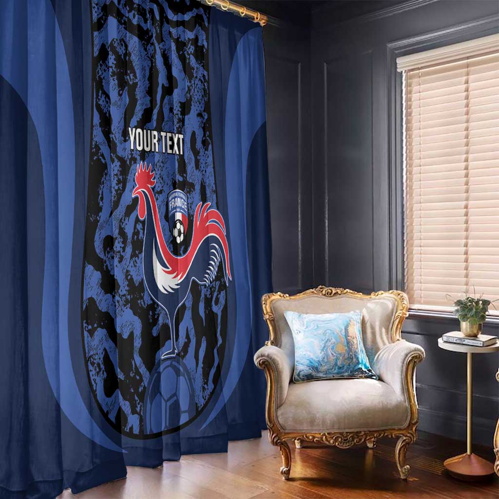 Custom France Football Window Curtain 2026 Allez Les Bleus Rooster Grunge - Wonder Print Shop