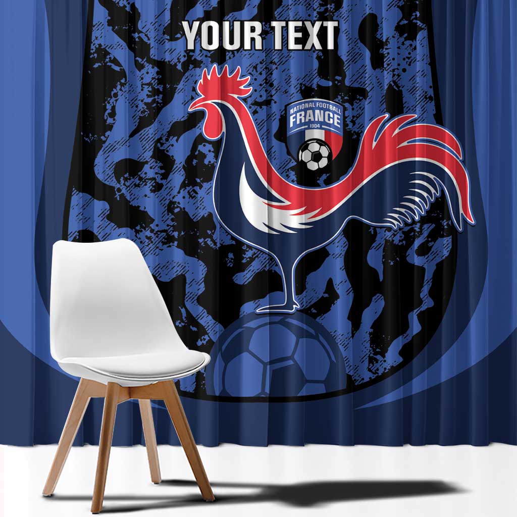 Custom France Football Window Curtain 2026 Allez Les Bleus Rooster Grunge - Wonder Print Shop