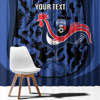 Custom France Football Window Curtain 2026 Allez Les Bleus Rooster Grunge - Wonder Print Shop