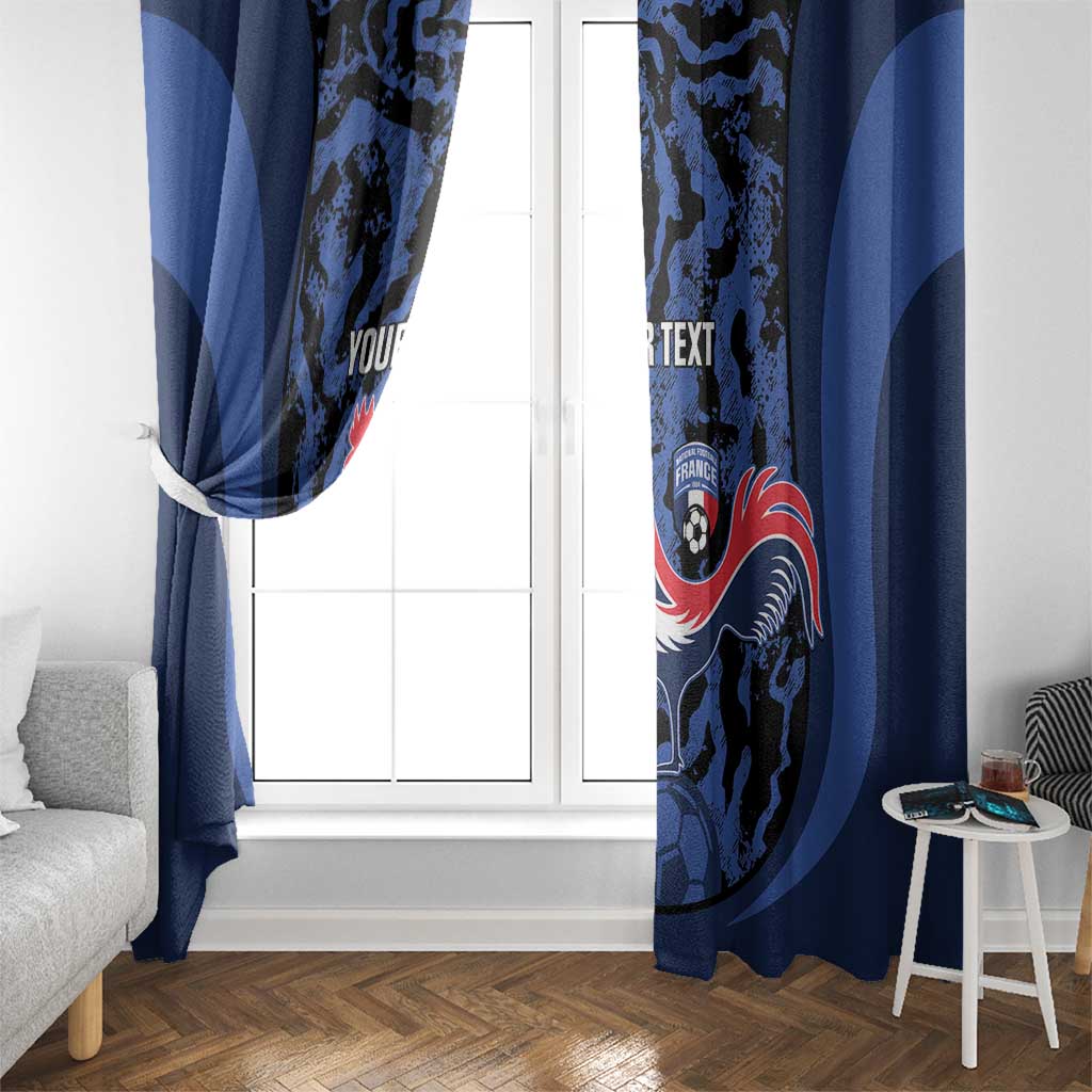 Custom France Football Window Curtain 2026 Allez Les Bleus Rooster Grunge - Wonder Print Shop