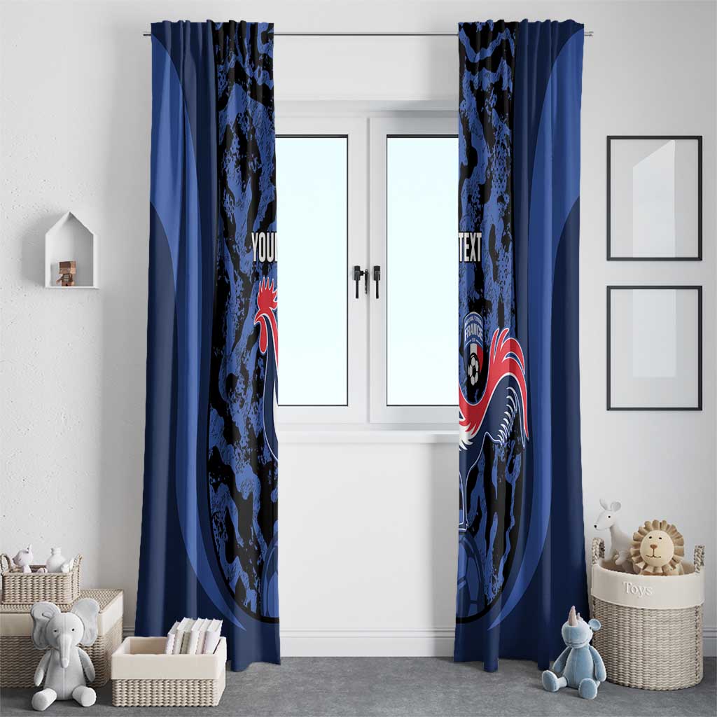 Custom France Football Window Curtain 2026 Allez Les Bleus Rooster Grunge - Wonder Print Shop