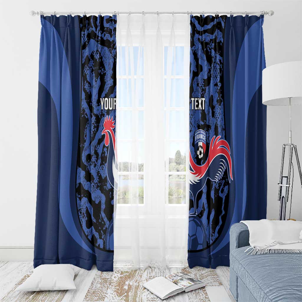 Custom France Football Window Curtain 2026 Allez Les Bleus Rooster Grunge - Wonder Print Shop