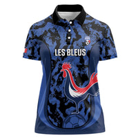 Custom France Football Women Polo Shirt 2026 Allez Les Bleus Rooster Grunge - Wonder Print Shop