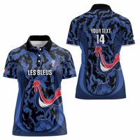 Custom France Football Women Polo Shirt 2026 Allez Les Bleus Rooster Grunge - Wonder Print Shop