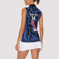 Custom France Football Women Sleeveless Polo Shirt 2026 Allez Les Bleus Rooster Grunge - Wonder Print Shop