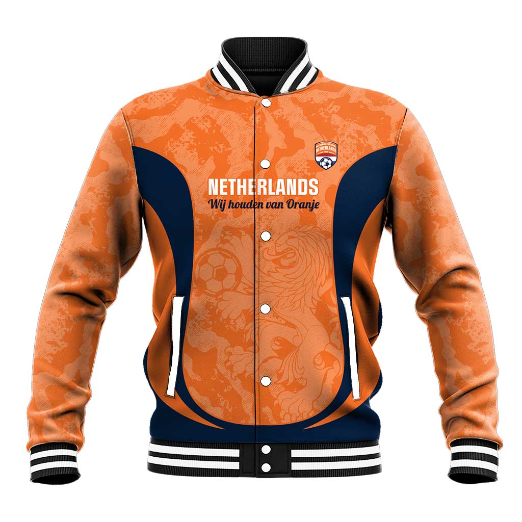 Custom Netherlands Football Baseball Jacket 2026 Come On Oranje - Wonder Print Shop