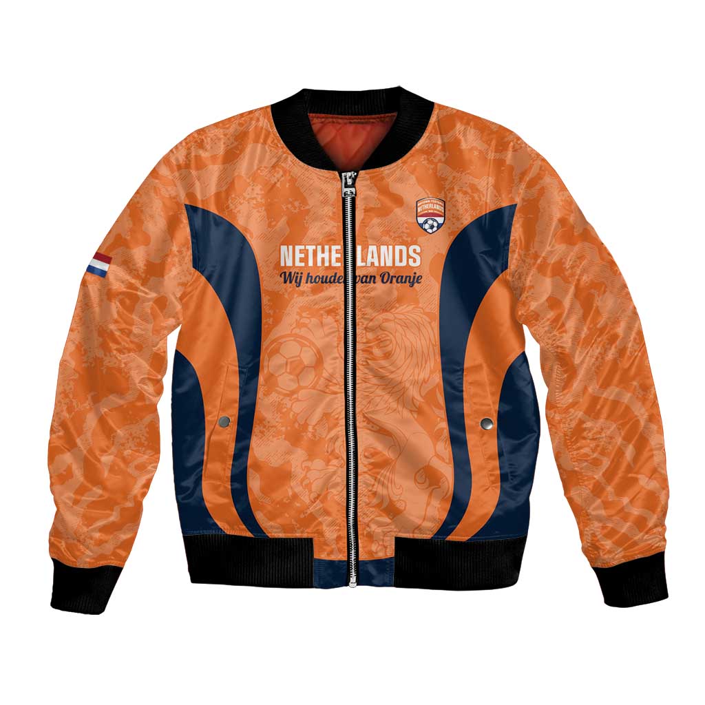 Custom Netherlands Football Bomber Jacket 2026 Come On Oranje - Wonder Print Shop