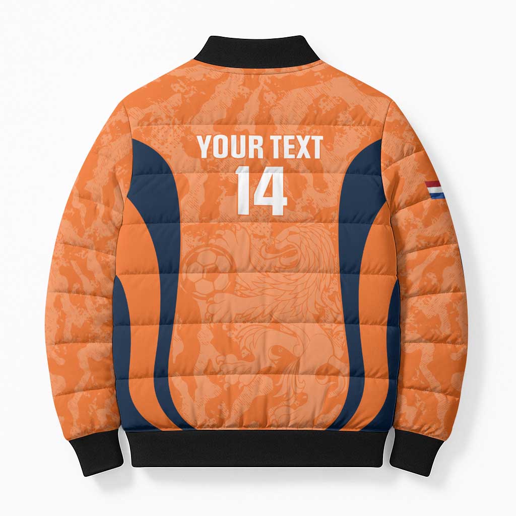 Custom Netherlands Football Bomber Puffer Jacket 2026 Come On Oranje - Wonder Print Shop