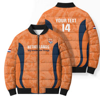 Custom Netherlands Football Bomber Puffer Jacket 2026 Come On Oranje - Wonder Print Shop