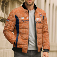 Custom Netherlands Football Bomber Puffer Jacket 2026 Come On Oranje - Wonder Print Shop