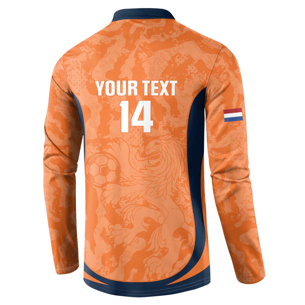 Custom Netherlands Football Button Sweatshirt 2026 Come On Oranje - Wonder Print Shop
