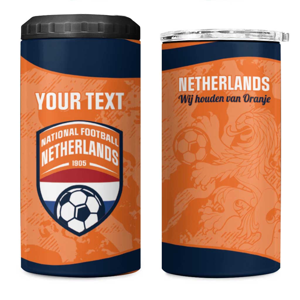 Custom Netherlands Football 4 in 1 Can Cooler Tumbler 2026 Come On Oranje - Wonder Print Shop
