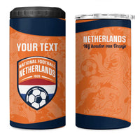 Custom Netherlands Football 4 in 1 Can Cooler Tumbler 2026 Come On Oranje - Wonder Print Shop