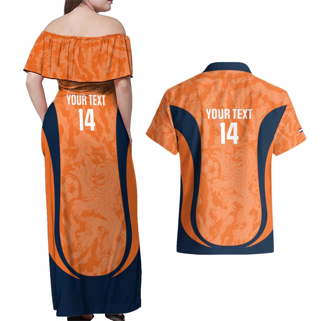 Custom Netherlands Football Couples Matching Off Shoulder Maxi Dress and Hawaiian Shirt 2026 Come On Oranje - Wonder Print Shop