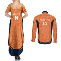 Custom Netherlands Football Couples Matching Summer Maxi Dress and Long Sleeve Button Shirt 2026 Come On Oranje - Wonder Print Shop