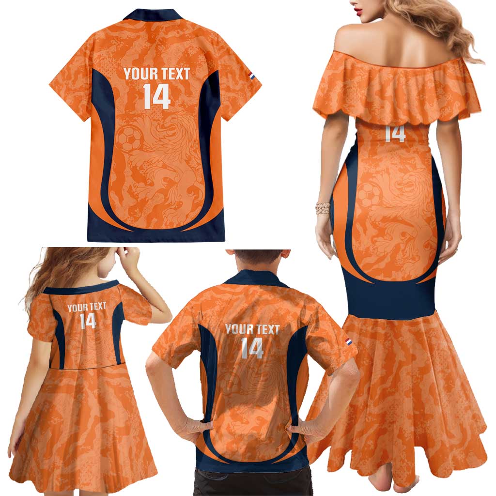 Custom Netherlands Football Family Matching Mermaid Dress and Hawaiian Shirt 2026 Come On Oranje - Wonder Print Shop