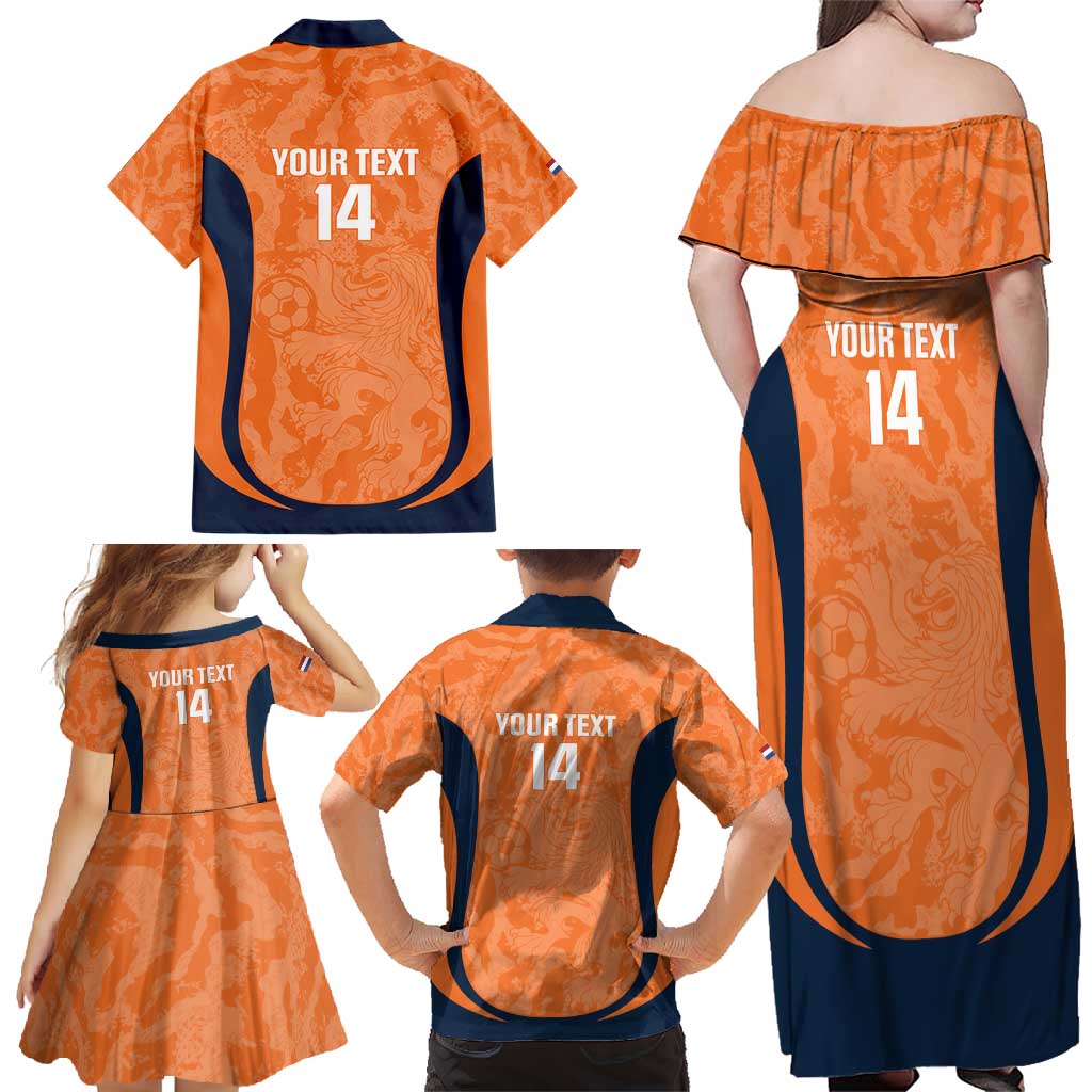 Custom Netherlands Football Family Matching Off Shoulder Maxi Dress and Hawaiian Shirt 2026 Come On Oranje - Wonder Print Shop