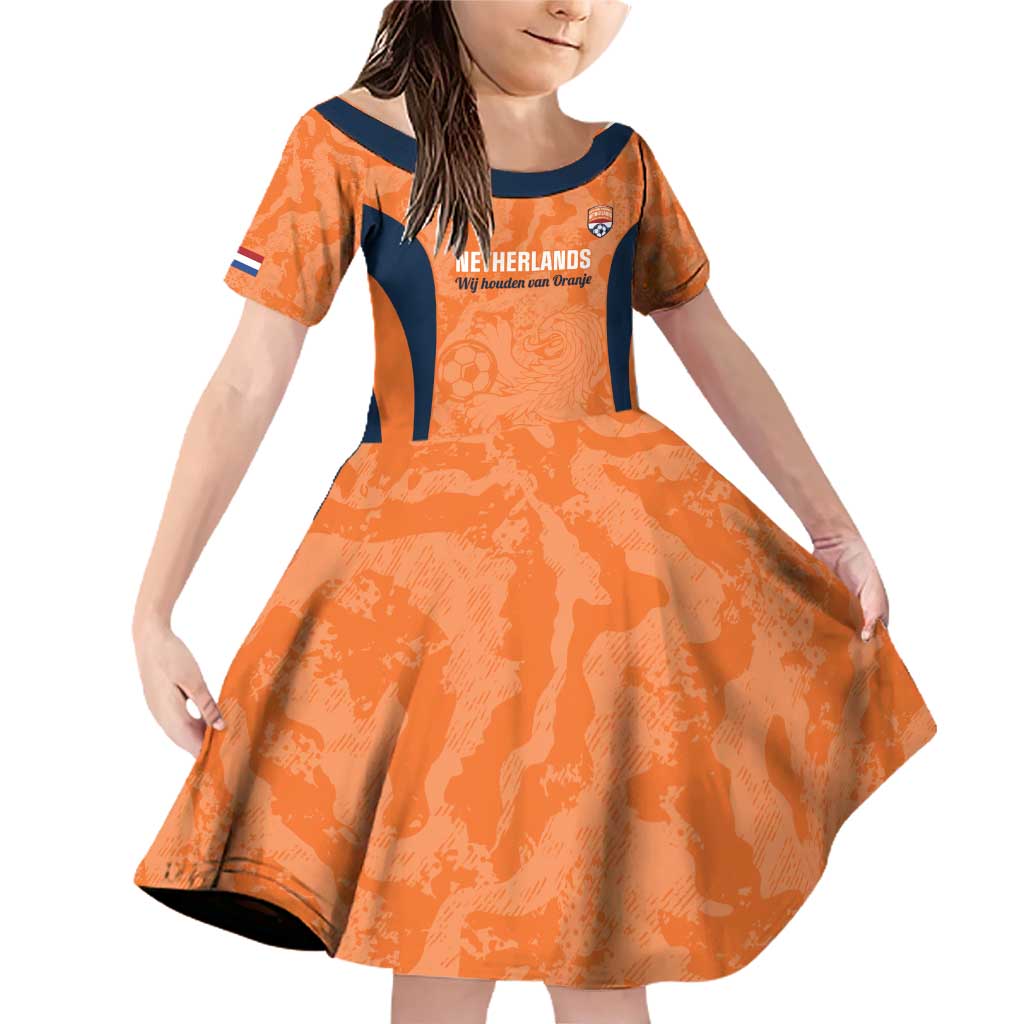 Custom Netherlands Football Family Matching Off Shoulder Short Dress and Hawaiian Shirt 2026 Come On Oranje - Wonder Print Shop