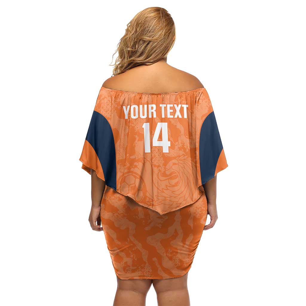 Custom Netherlands Football Family Matching Off Shoulder Short Dress and Hawaiian Shirt 2026 Come On Oranje - Wonder Print Shop