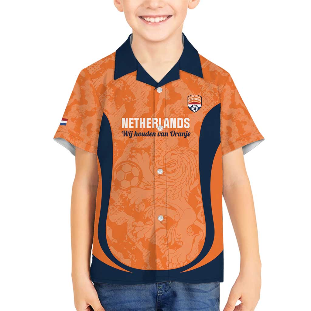 Custom Netherlands Football Family Matching Off Shoulder Short Dress and Hawaiian Shirt 2026 Come On Oranje - Wonder Print Shop
