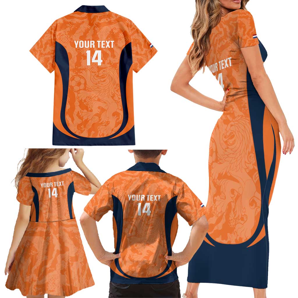 Custom Netherlands Football Family Matching Short Sleeve Bodycon Dress and Hawaiian Shirt 2026 Come On Oranje - Wonder Print Shop