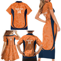 Custom Netherlands Football Family Matching Short Sleeve Bodycon Dress and Hawaiian Shirt 2026 Come On Oranje - Wonder Print Shop