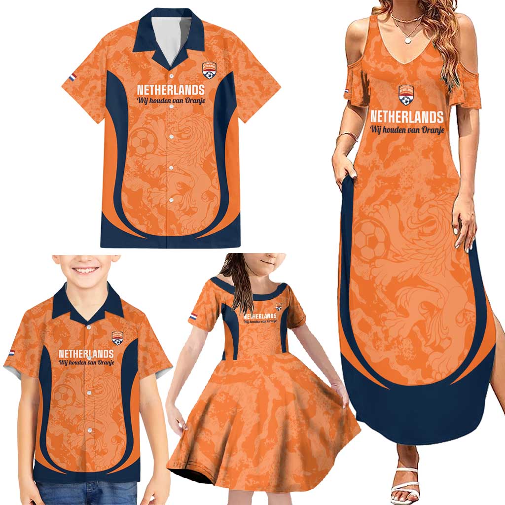 Custom Netherlands Football Family Matching Summer Maxi Dress and Hawaiian Shirt 2026 Come On Oranje - Wonder Print Shop