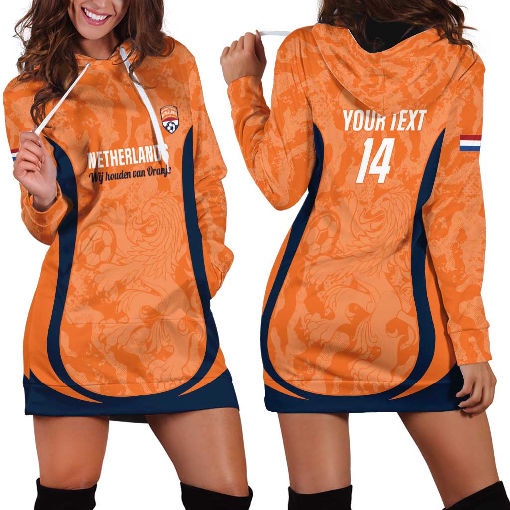 Custom Netherlands Football Hoodie Dress 2026 Come On Oranje - Wonder Print Shop
