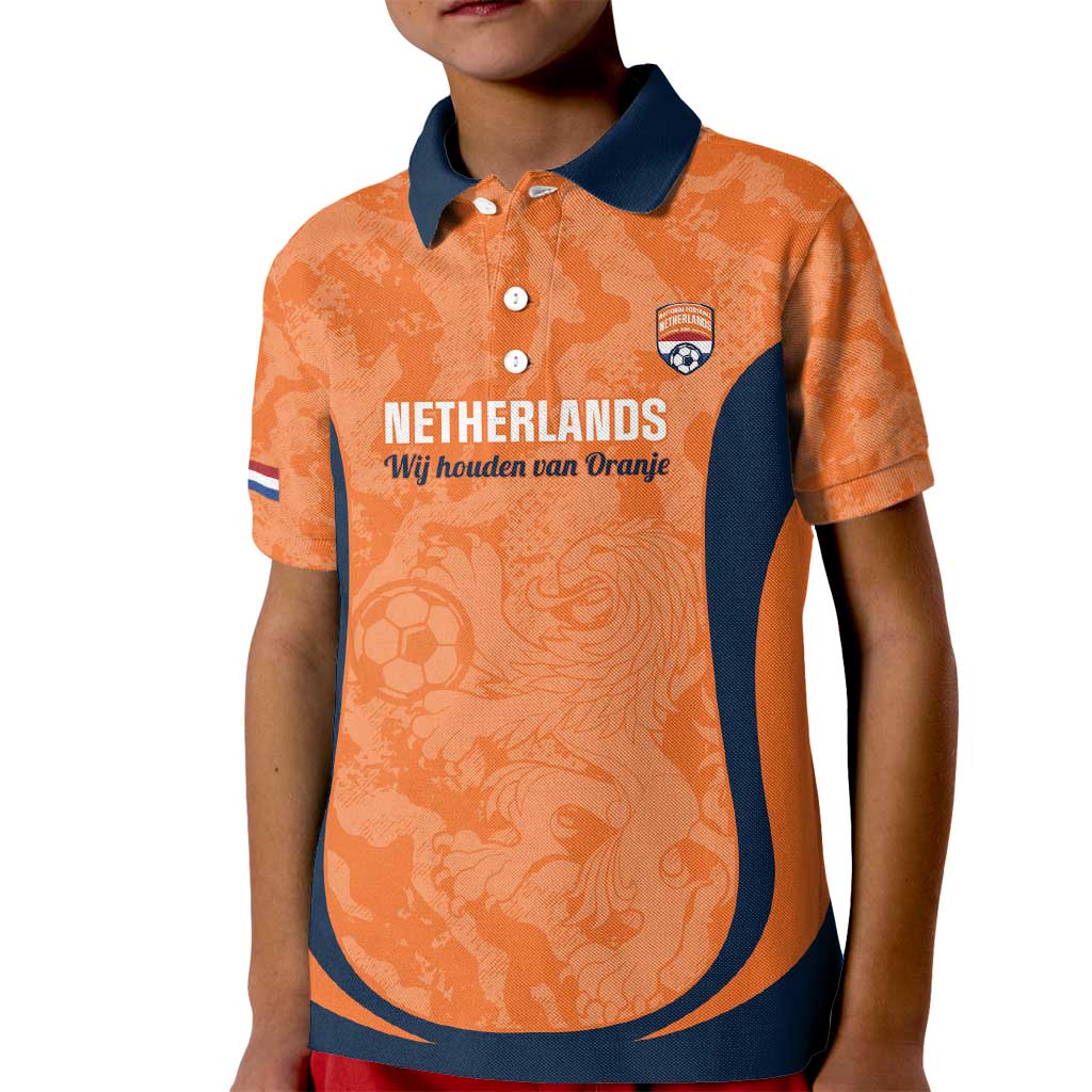 Custom Netherlands Football Kid Polo Shirt 2026 Come On Oranje - Wonder Print Shop