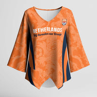 Custom Netherlands Football Kimono Sleeve Blouse 2026 Come On Oranje - Wonder Print Shop
