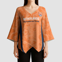 Custom Netherlands Football Kimono Sleeve Blouse 2026 Come On Oranje - Wonder Print Shop