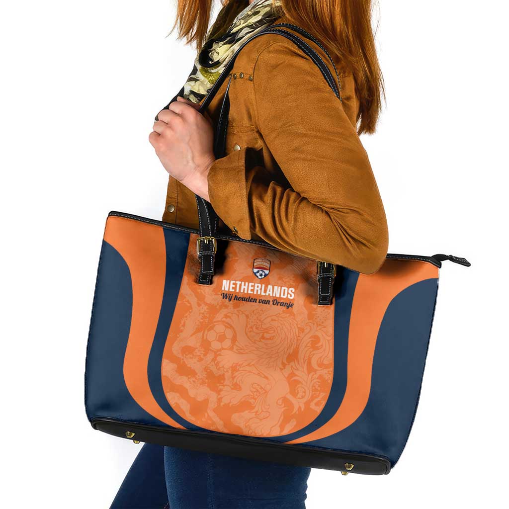 Netherlands Football Leather Tote Bag 2026 Come On Oranje - Wonder Print Shop