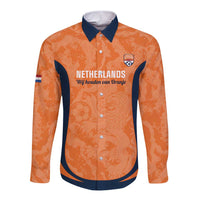 Custom Netherlands Football Long Sleeve Button Shirt 2026 Come On Oranje - Wonder Print Shop
