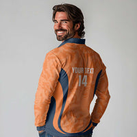 Custom Netherlands Football Long Sleeve Polo Shirt 2026 Come On Oranje - Wonder Print Shop