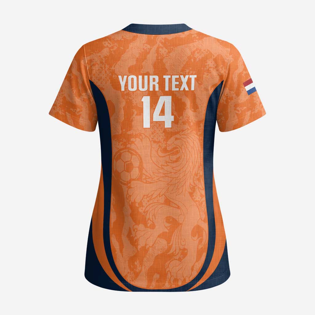 Custom Netherlands Football Scrub Top 2026 Come On Oranje - Wonder Print Shop