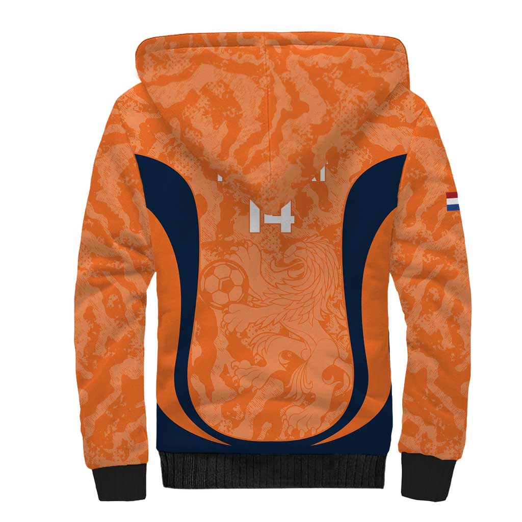 Custom Netherlands Football Sherpa Hoodie 2026 Come On Oranje - Wonder Print Shop