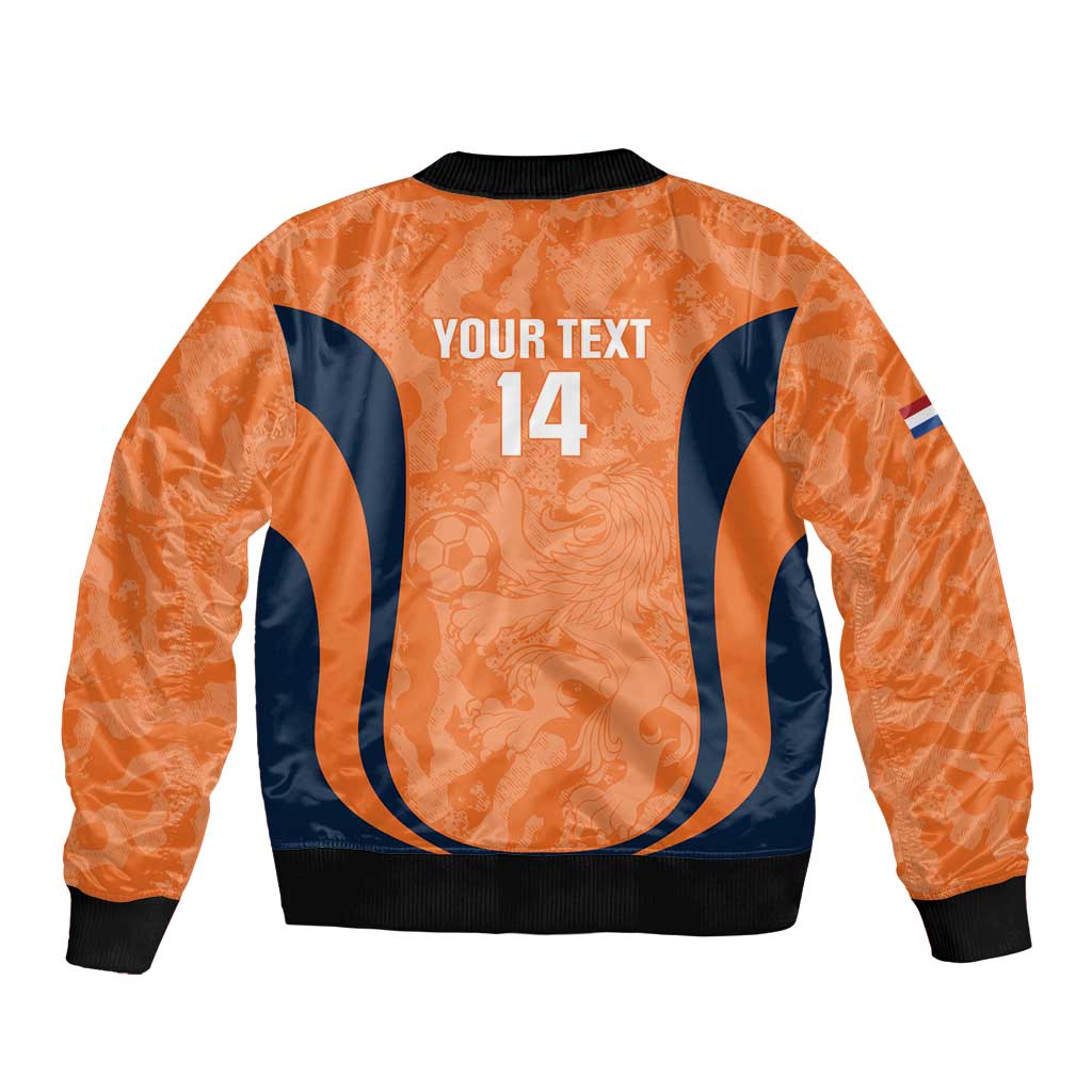 Custom Netherlands Football Sleeve Zip Bomber Jacket 2026 Come On Oranje - Wonder Print Shop