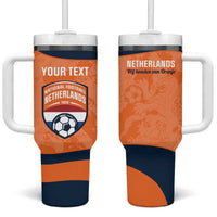 Custom Netherlands Football Tumbler With Handle 2026 Come On Oranje - Wonder Print Shop