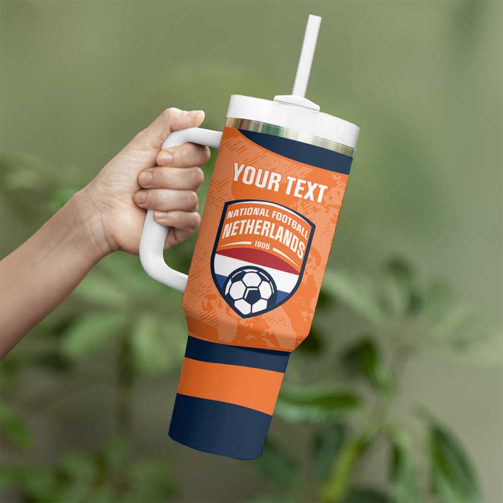 Custom Netherlands Football Tumbler With Handle 2026 Come On Oranje - Wonder Print Shop